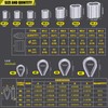 Twidec/340PCS 304 Stainless Steel Wire Rope Cable Thimbles and Aluminum