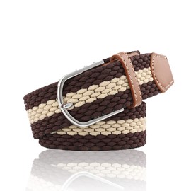 NiceYnn Men's Elastic Adjustable Waist Belt - Womens 3.3cm Wide Stretch Canvas Braided Belts Vintage Casual With Leather for Jeans, One Size