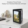 simpdecor Picture Frame,5x7inches Flameless Candles Three-Sided Photo Frame,Wooden Self Standing