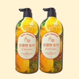 Happybath 해피바스 리얼가든 유자 비타민 생기 바디워시 900g 2개 약산성 Happy Bath Real Garden Yuja Vitamin Energizing Body Wash 900g 2 Pieces Mildly Acidic