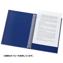Lihit Lab N6482-11 File Clear Book, Interchangeable, A4, 30 Holes, 10 Pockets, CUBE FIZZ Navy, Opaque