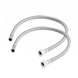 WMAXPFIT(2 Pack) 20 Inch Toilet Water Supply Line 3/8 Inch Female Comp. x 7/8 Inch Female Ballcock, Toilet Flexible Water Connector Hose, Stainless Steel Braided Water Supply Line (20 INCHES)