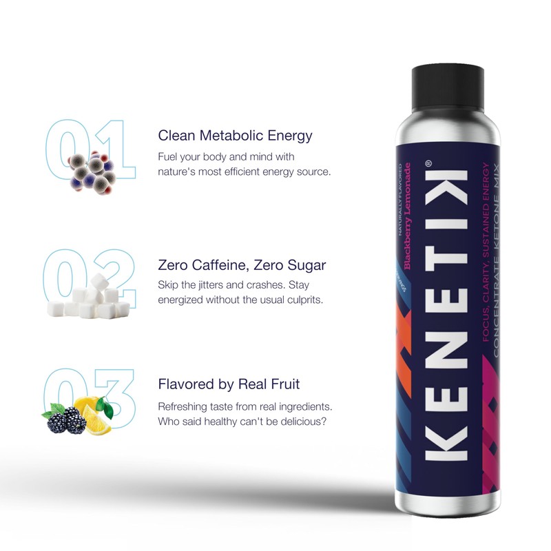 Kenetik Ketone Drink Mix, Exogenous Ketones Blend, Keto, Caffeine &