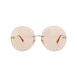 Chloé Round/Oval Sunglasses Gold Gold Orange Luxury Eyewear Made In Italy Metal Frame Designer Fashion for Everyday Luxury