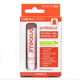 Probelle Natural Nail Renewal Gel – Clear Nail Enhancer for Discolored, Damaged, or Dull Nails – Improves Appearance, Promotes Smooth Healthy-Looking Nails – Made in USA from Plant Derived Ingredients