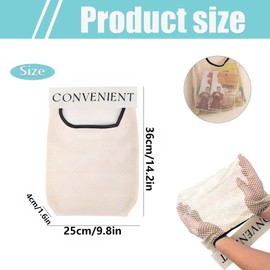 AOOTUERL Wall Hanging Storage Bag, 2Pcs Mini Hanging Storage Bags, Wall Hanging Organizer Bag, Cotton Linen Small Storage Basket Wall Hanging Organizer Box for Bathroom/Office/Kitchen