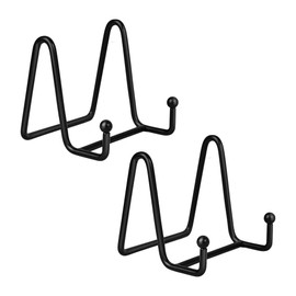 Plate Stands for Display - Iron Easel Stand Plate Holder Display Stand Picture Frame Stand for Pictures | Photo|Decorative Plate |Dish | Tabletop Art - 3 inch-Black