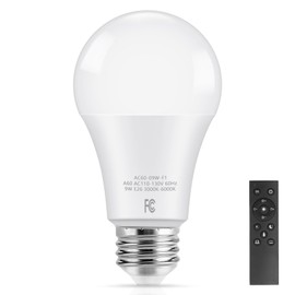 A19 LED Light Bulb with Remote Control, 900LM 9W LED Bulb 60Watt Equivalent, Stepless Dimmable 3000K-6000K Light Bulb, Standard E26 Base, CRI 90+, 25000+ Hours Lifespan, Remote Bulb for Home Lamp