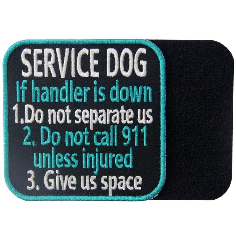 Service Dog If Handler is Down Vests/Harnesses Emblem Embroidered Fastener