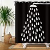RiePoiia Black and White Shower Curtain Fun Shower Head and
