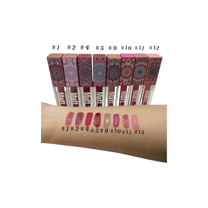 Labiales Líquidos Matte Set 8 Larga Duración Color Intenso