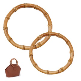 WMUVAZA Bamboo Round Handle, Pack of 2 Bamboo Handles, Bamboo Bag Handle, Bamboo Round Handle, Handmade Bamboo Bag Handle Replacement, Handmade Handbag Bags Accessories for Bag Making