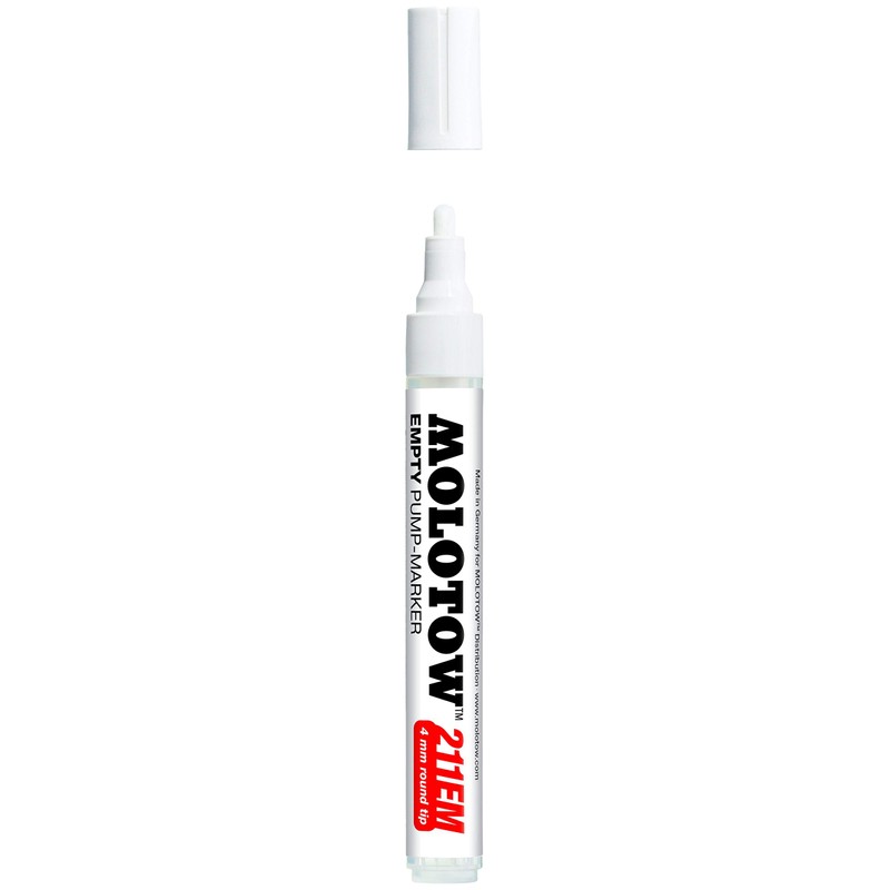 MOLOTOW ONE4ALL Empty Marker, 4mm, Compatible with Most Paints and