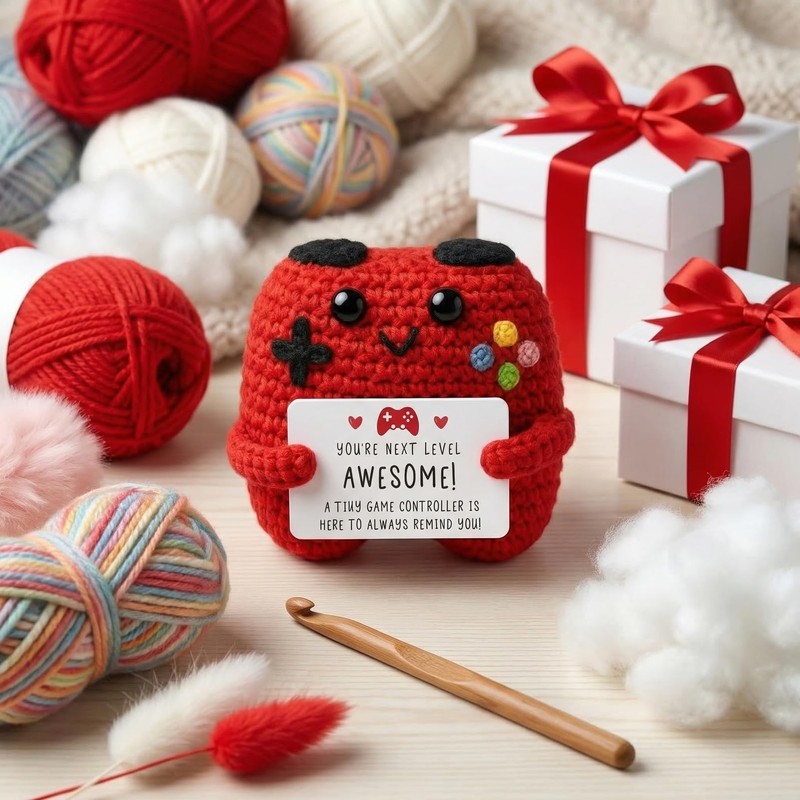 ZZOZPOP Awesome​ Crochet Game Controller Doll, Gamer Gifts​ for Men,