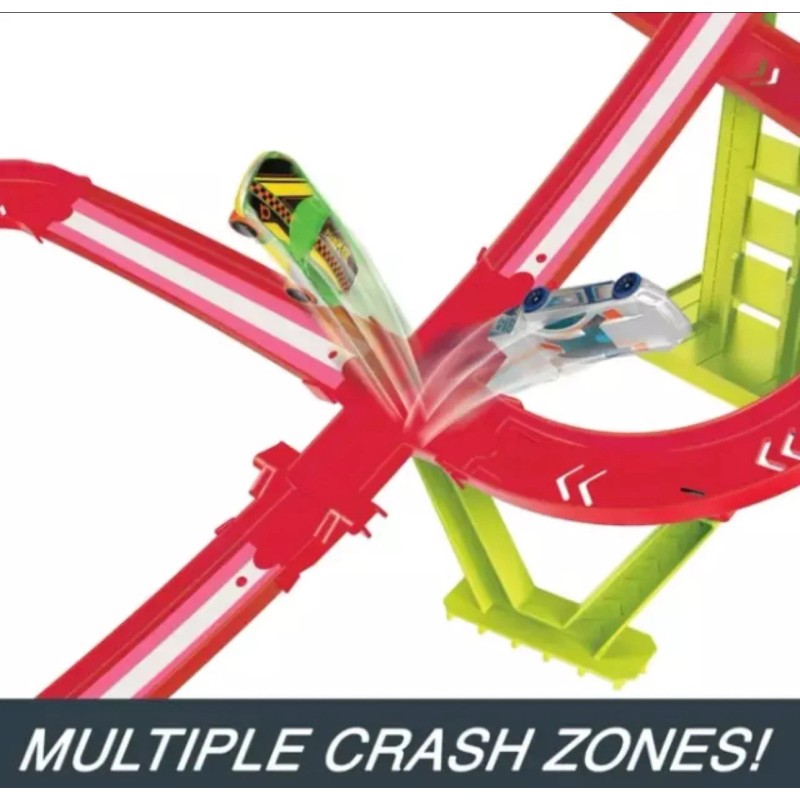 Hot Wheels Track Set, Neon Speeders Skyscraper Speed Circuit with