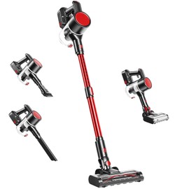 OLIXIS Cordless Vacuum Cleaner with Flexible Steering & Extendable Pole,3 Brush Heads, Lightweight Wireless Rechargeable Upright Vacuum with LED Light & Wall Mount for Hardwood Floors & Carpet
