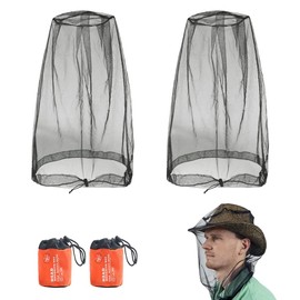 Udbrud Mosquito Head Net, Pack of 2 Head Net, Face Net, Headgear with Storage Bag, Mosquito Head, Landing Net, Face Mesh, Head Hat for Hiking, Camping, Climbing