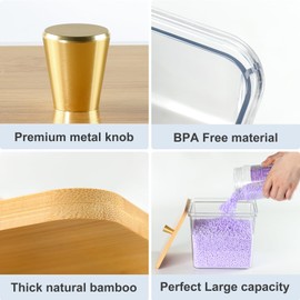 Hudgan 4 Pack Laundry Room Organization, Large Capacity Laundry Pods Container, Laundry Room Decor Organizers with Wooden Lids