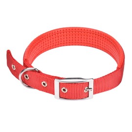 CtopoGo Dog Collar Comfy And Soft Adjustable Collar For Small/Medium/Large Dogs, Easy Buckle Design,Luxury Leather Dog Collar, Neck 12"-24" (M (Neck 40-50cm), Red)