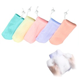 Soap Net, Foaming Net, Soap Net, Bag, Hanging, Set of 5, Soap Net, Whip Facial Cleansing, Dense Foam, Soft, Fine, Skin-friendly