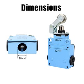 Fafeicy Roller Limit Switch, 250VAC/6A, 220VDC/0.3A, Momentary Limit Switch, Roller Lever with Adjustable Rotating Lever Arm and Insulated and Dustproof Connection Ports, Automatic Reset