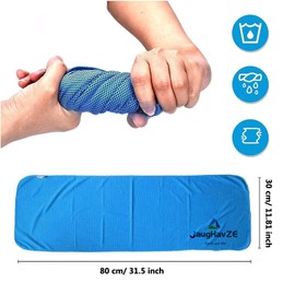 JaugHavZE Cooling Towel 2 Pack，Microfibre Sports Towel for Gym，Fitness (30 x 80 cm)