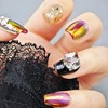 farfarflame Handmade Nail Tip, Short False Nail Stand, 3D Diamond,