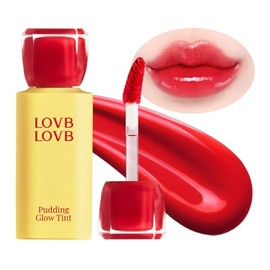LOVB LOVB- Tinte de labios coreano Pudding Glow  Tinte de brillo de labios de larga duración para un brillo intenso  Hidratante  Alta pigmentación    