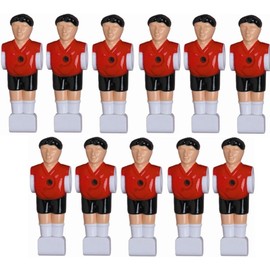 1a-sports Charlsten 11 Football Figures for 16 mm Bars Including Screws and Nuts Complete Set (Black/Red)