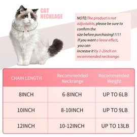 Hillban Cat Collar Diamond Chain Glitter Collar Walking Metal with Secure Buckle Cat Pet Necklace with Paw Charm and ID Tag Bell Link Cuban Jewelry Accessories(12 Inch,Rose Gold, Pink)