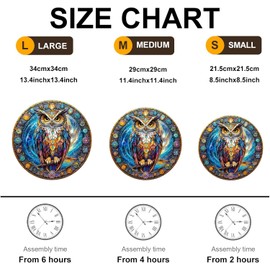Wooden Puzzles for Adults 200 Pices, Owl 3D Puzzles for Adults, Cosmic Watcher Owl Irregular Jigsaw Puzzles, Flat Puzzels with 3D Visual Effect, Finished Puzzle Size is 11.4 x 11.4in