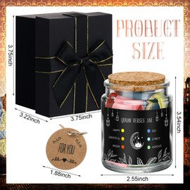 Reallnaive 2 Pcs Quran Verse Jar Islamic Gifts for Women Men Eid Gifts Quran Affirmation Verses Hope & Prayer Jar Spiritual Comfort Read for Emotions and Feelings English Quran for Ramadan