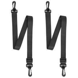 Universal Shoulder Strap, Slim Strap with 25 mm Width, Length Adjustable Between 75 to 135 cm, Black, Transport Strap with Hard Plastic Ladder Buckle and Hook, Replacement Shoulder Strap, 75 - 135 cm,