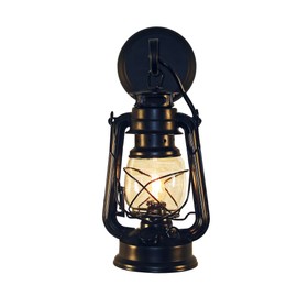 Muskoka Lifestyle Products Black Rustic Wall Sconce Lantern, Farmhouse Wall Light Fixture for Bedroom, Kitchen, Living Room - Set of Two