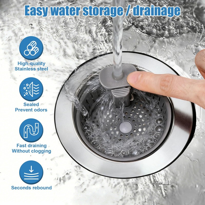 Sink Drain Strainer - Sink Stopper Drain, 3 in 1