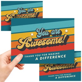 T MARIE 50 Thank You Postcards - 4x6 You Are Awesome Cards for Employee, Team, Nurse, Teacher, Volunteer Appreciation Cards and Students Recognition