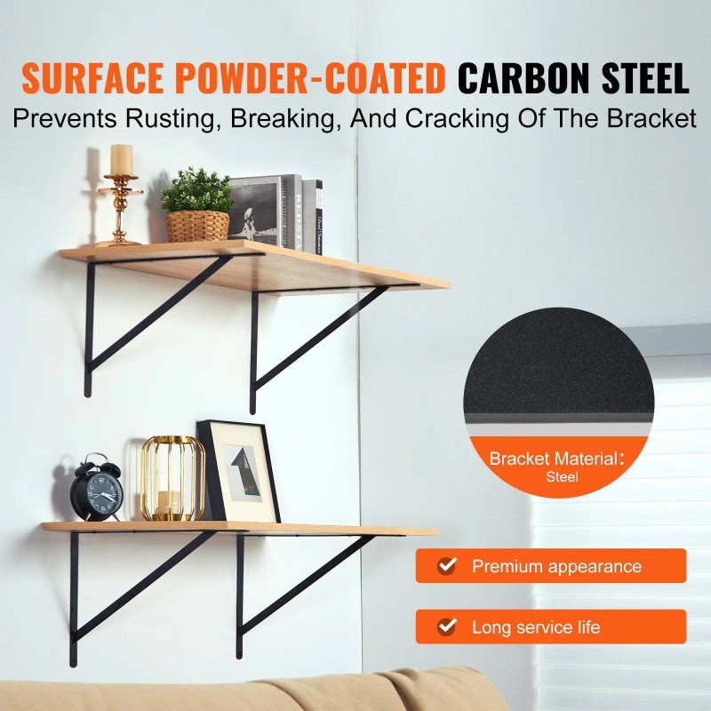 12 X 8 In Heavy Duty Floating Shelf Bracket Steel
