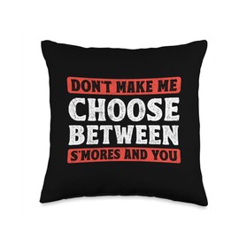 S'mores Lovers Funny S'mores Cookies Jokes & Memes Throw Pillow