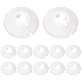 12 Pcs Radiator Pipe Covers, White Pipe Covers White Radiator Pipes Plastic Water Covers Decoration Hole Collar Clips Rings, White Collars Covers Decoration Fit for 17mm Diameter Pipe