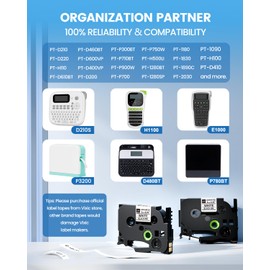 TZ Tape 9mm 0.35 Laminated White Compatible with Brother TZe BZ Tape TZe-221 2B21Z for Vixic D210S H1100 E1000 D480BT P780BT P3200 & P Touch PT-D210 PT-D220 PT-H110 PT-1890 D600 D410 Label Maker