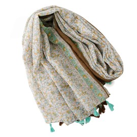 FAIRYGATE Scarves and Scarves for Women Scarf XXL Pattern with Fringe Scarves Stole Girls Women, D58020