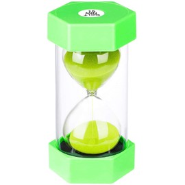 Sand Hourglass Timer 15 Minute: Plastic Sand Clock 15 Minutes, Big Green Sand Watch 15 Min, Hour Glass Colorful Sandglass Timer for Kids, Games, Classroom, Kitchen, Decorative