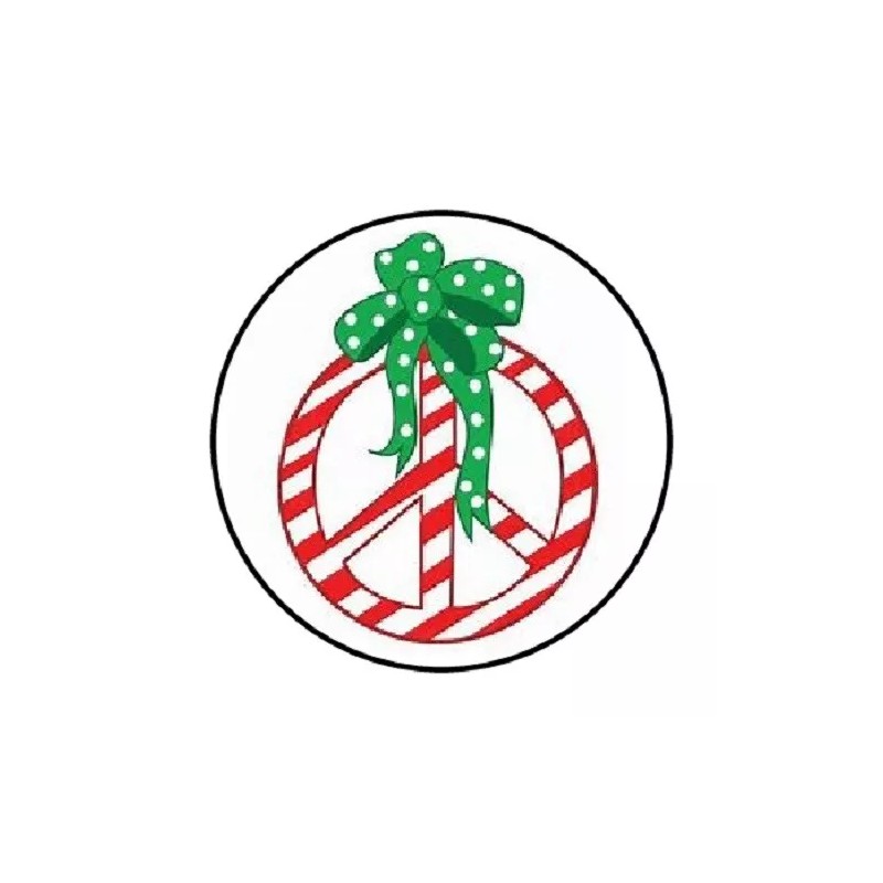 Homemade 48 Christmas peace sign !! ENVELOPE SEALS LABELS STICKERS