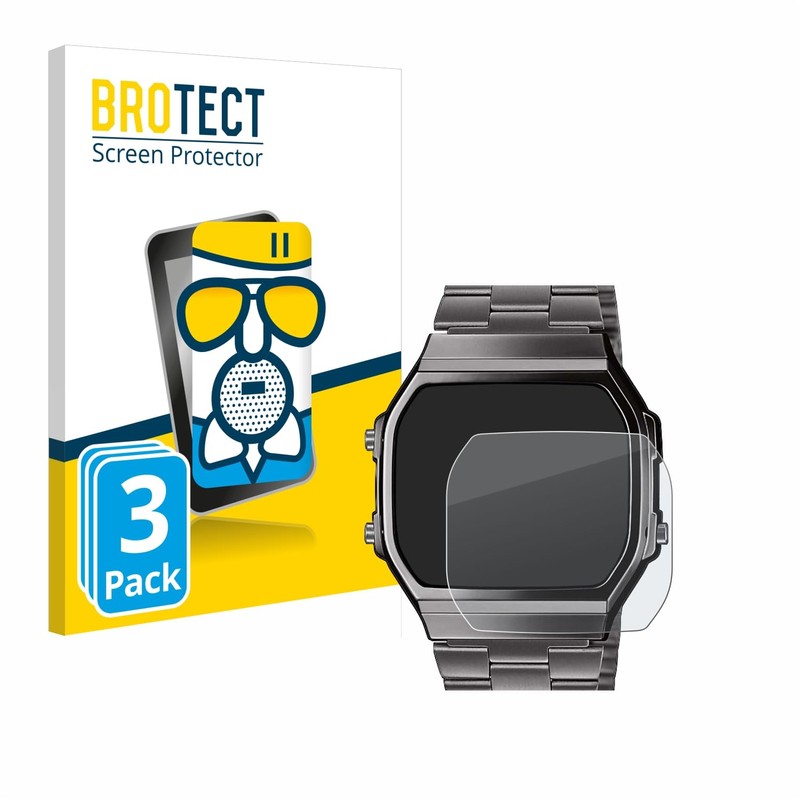 BROTECT Anti-Glare Protective Glass for Casio A168WEGG-1BEF (Pack of 3)