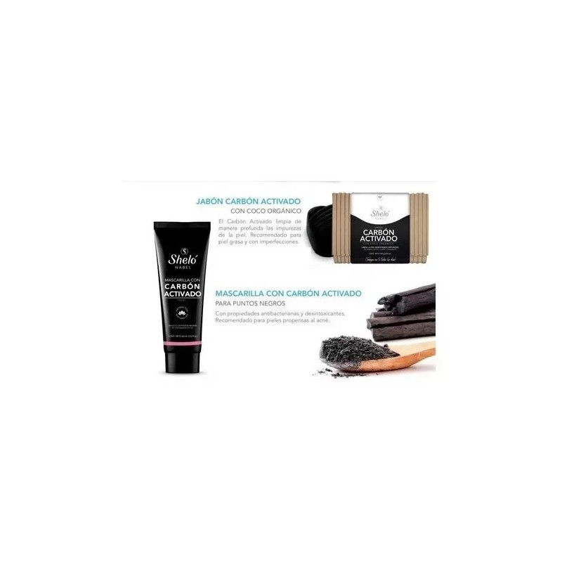 Sheló Nabel Mascarilla Con Carbón Y Jabón De Carbón Activado