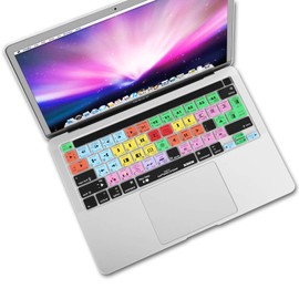 XSKN Shortcuts and Language Series Silicone Keyboard Cover for New MacBook Pro 13.3 inch 16 inch with Touch Bar and Touch ID - A2251 A2289 A2338 M1 A2141 (US EU Common Version, Avid Media Composer)