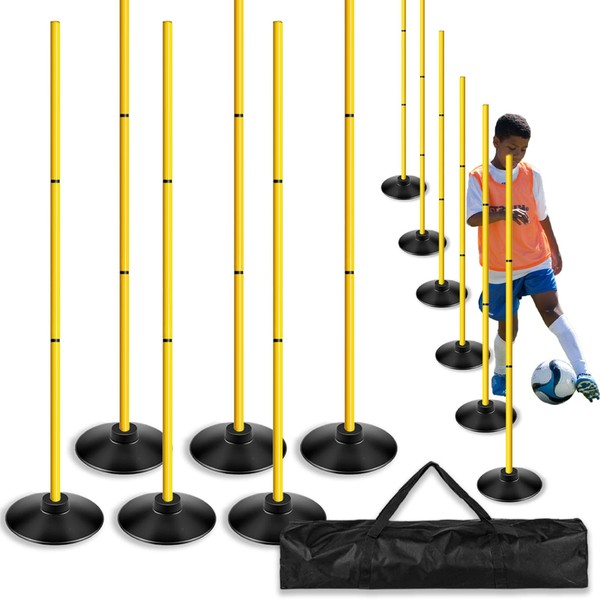 AKABIKE Agility Training Poles Set (Spike/Water/Rubber Base with 3.3ft/1m to