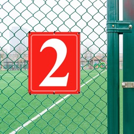 i-CowFun Premium Metal Numbered Sign Outdoor Red, Reflective 12" x 10" Large Aluminum Number Signs for Parking Space, Tennis Court, Field, Warehouse, Aisle, Building, Dock, High Visibility, Weather-resistant, No Fade