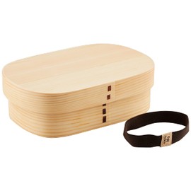 Nagao Magewappa FH09W Square 1-Tier Lunch Box, Natural