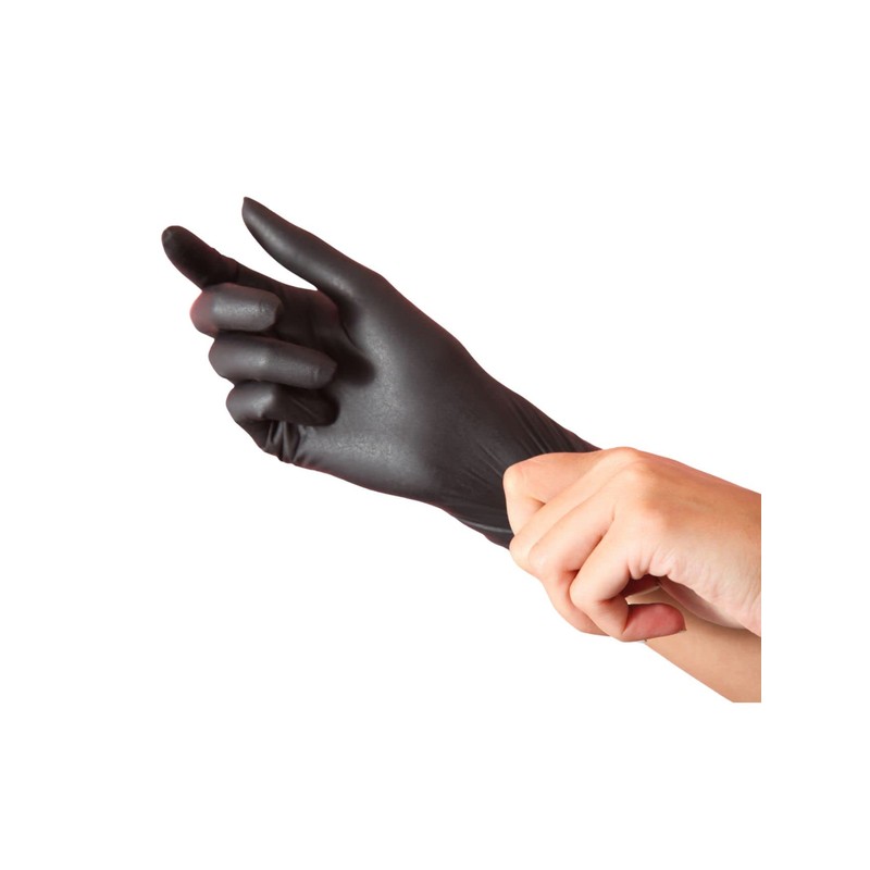 Latex Free Disposable Nitrile Gloves - 8 Mil Thick Black